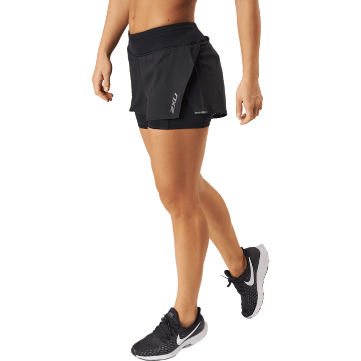 Aero 2-in-1 4 Inch Shorts Black/silver Reflective