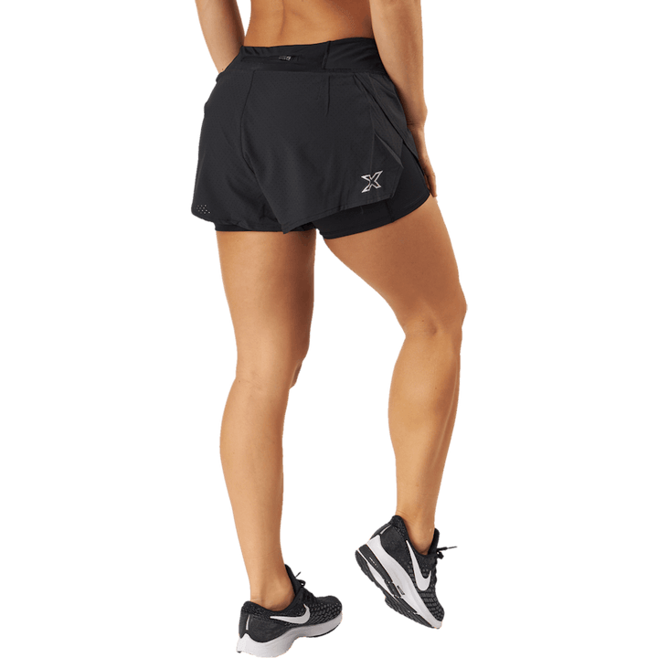 Aero 2-in-1 4 Inch Shorts Black/silver Reflective