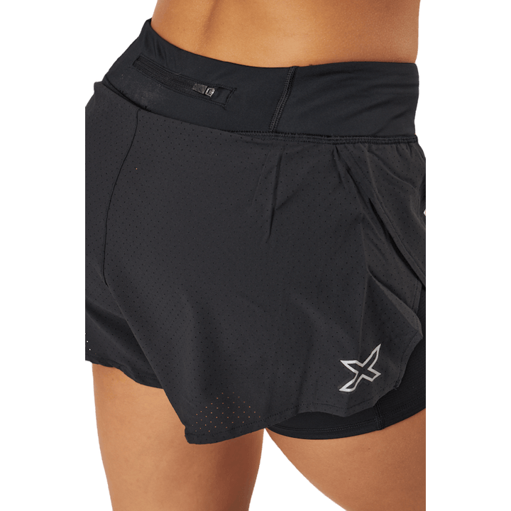 Aero 2-in-1 4 Inch Shorts Black/silver Reflective