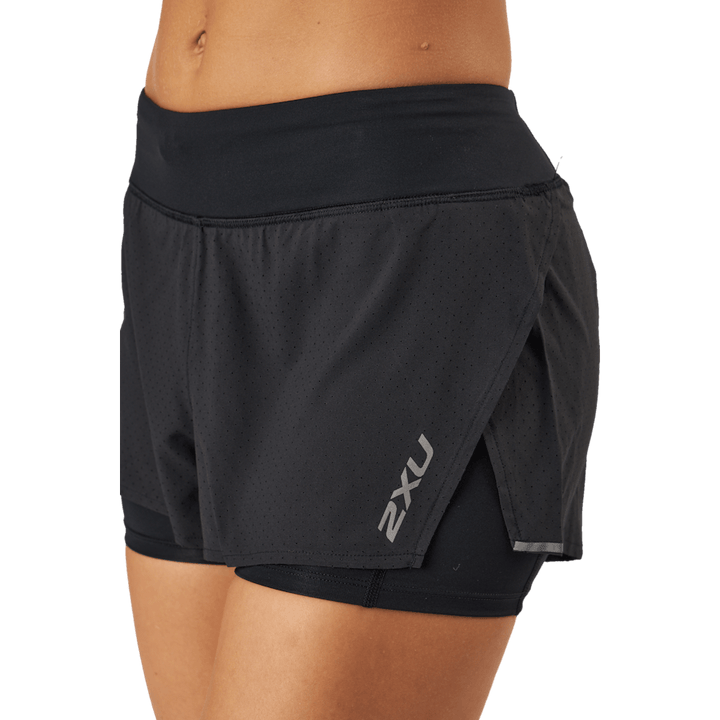 Aero 2-in-1 4 Inch Shorts Black/silver Reflective