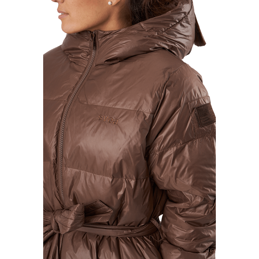 Manteau mi-long ceinturé Écorce foncée