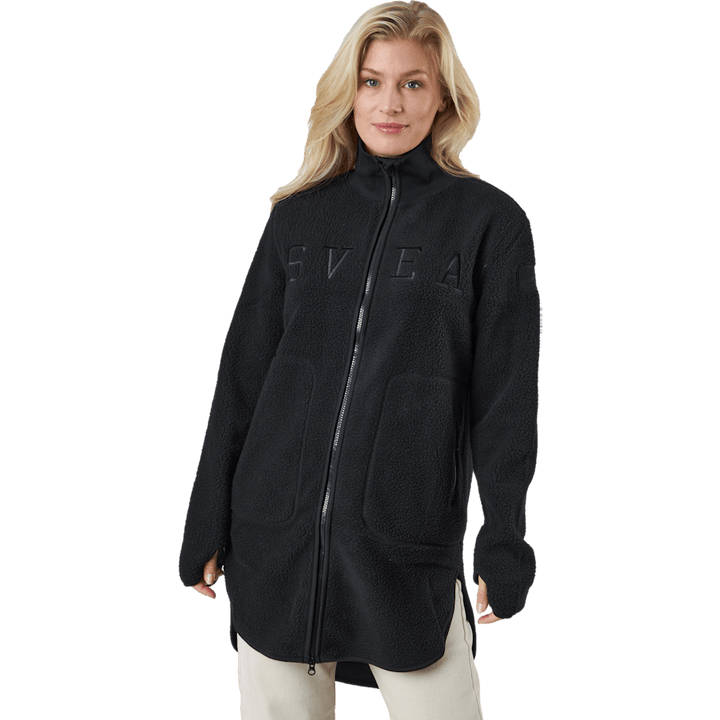 Long Pile Zip Sweat Black