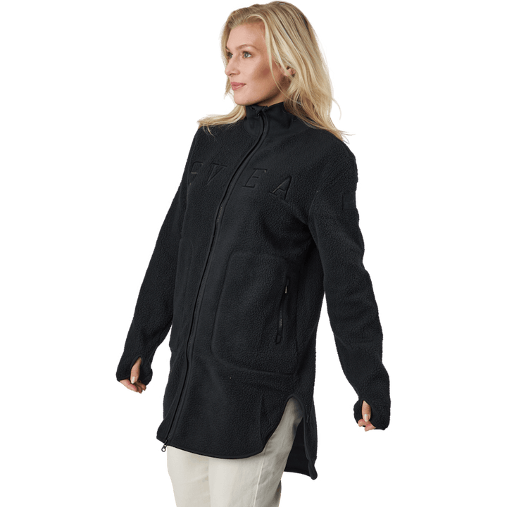 Long Pile Zip Sweat Black