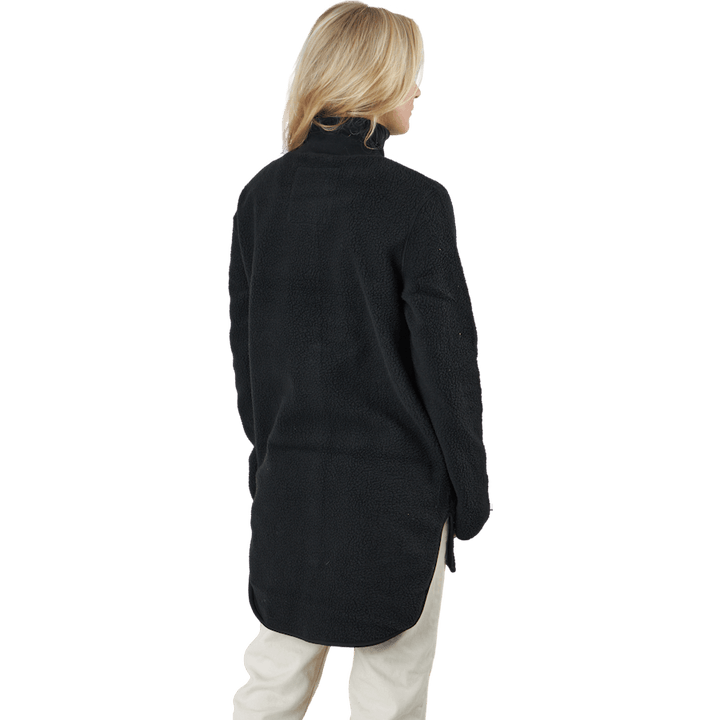Long Pile Zip Sweat Black