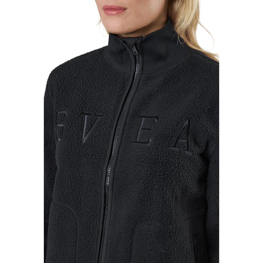 Long Pile Zip Sweat Black