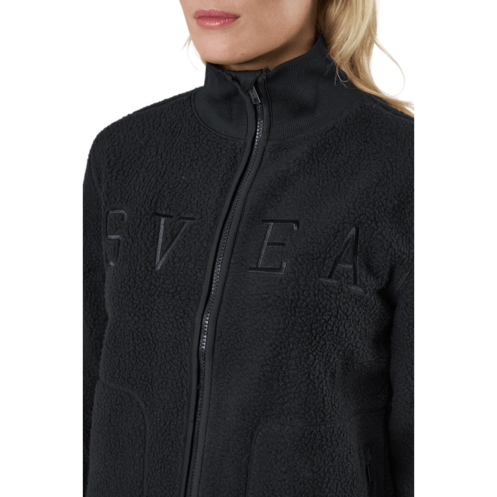 Long Pile Zip Sweat Black