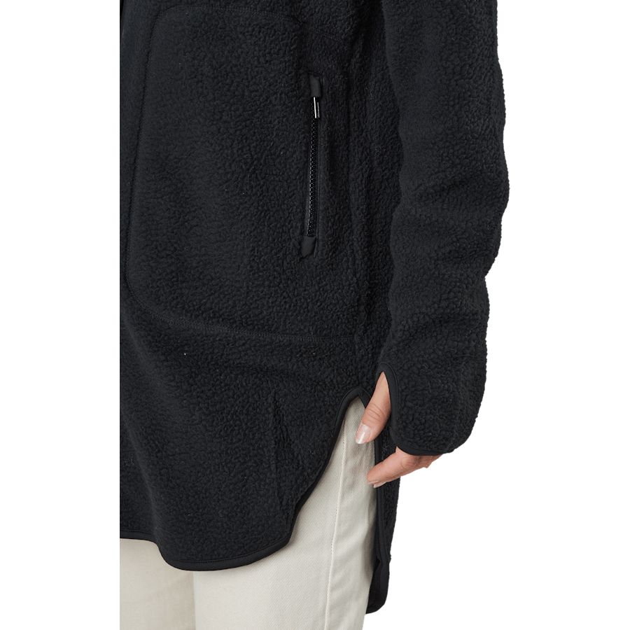 Long Pile Zip Sweat Black