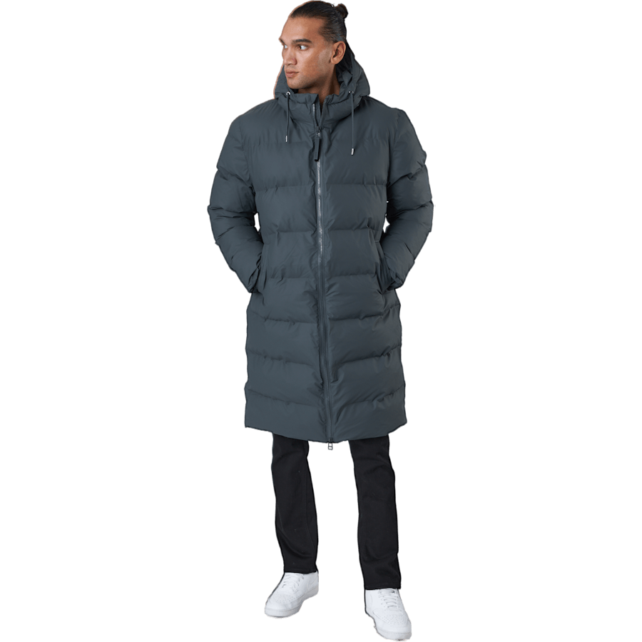 Rains Long Puffer Jacket Slate