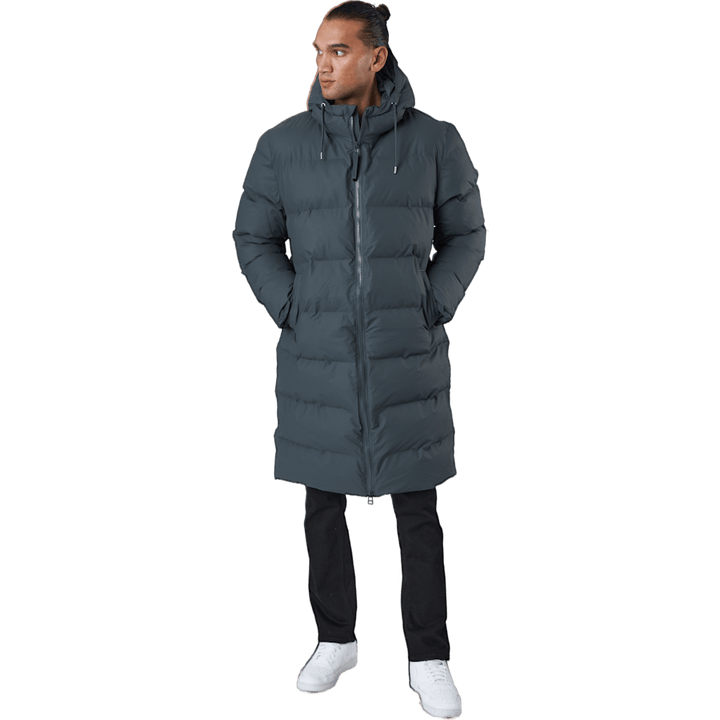 Rains Long Puffer Jacket Slate