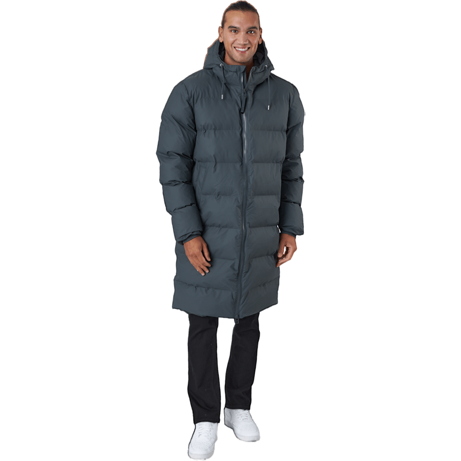 Rains Long Puffer Jacket Slate