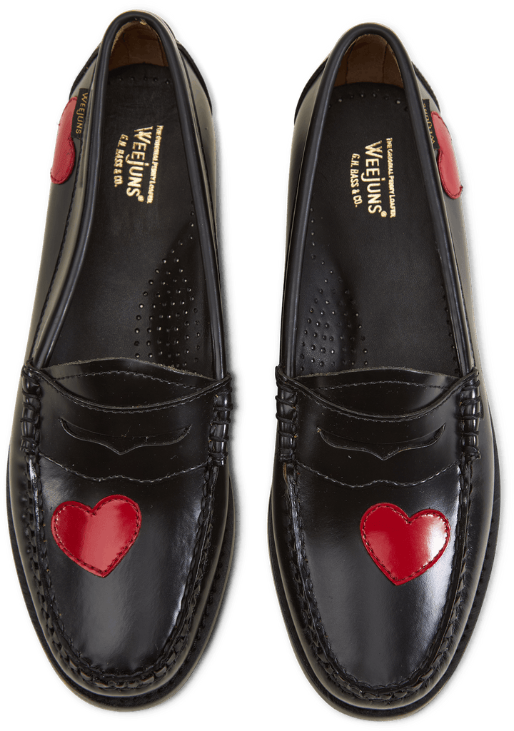 Gh Weejun Wmn Penny Love Black Lthr W/red