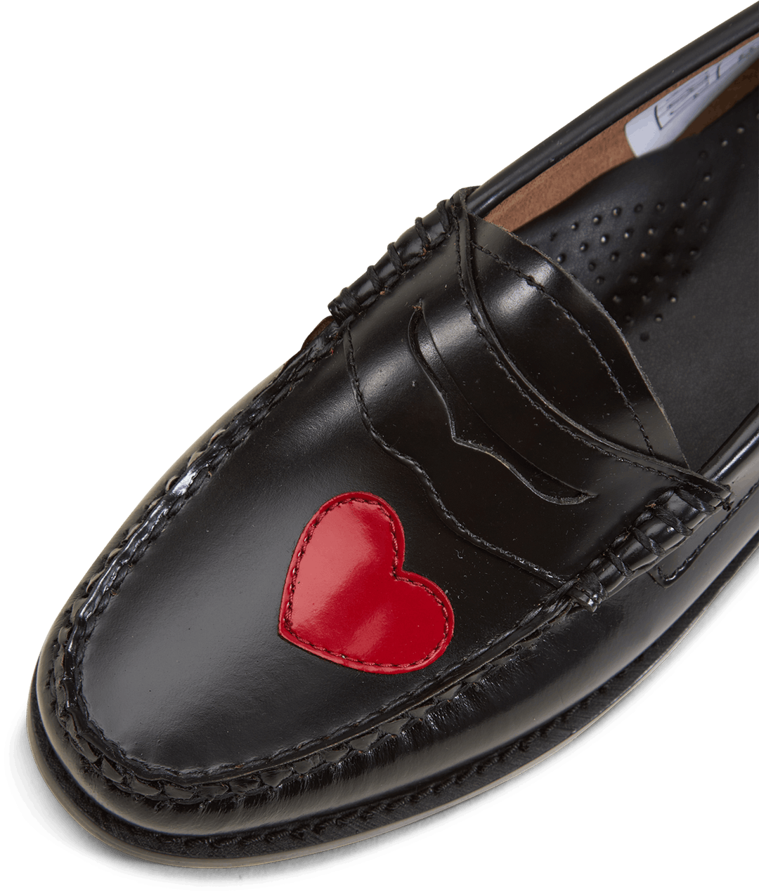 Gh Weejun Wmn Penny Love Black Lthr W/red