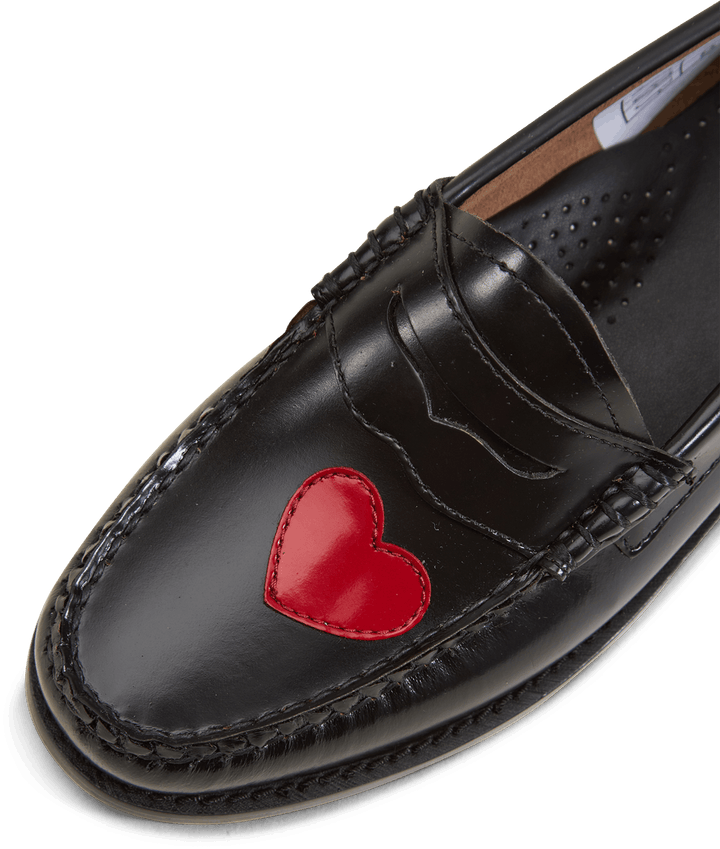 Gh Weejun Wmn Penny Love Black Lthr W/red