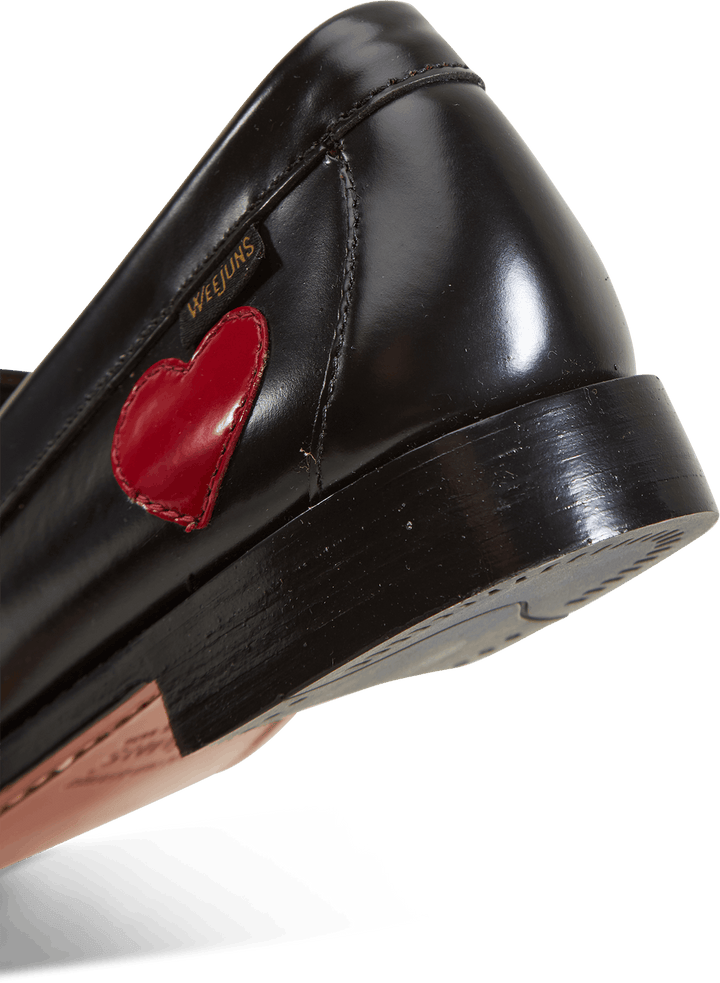 Gh Weejun Wmn Penny Love Black Lthr W/red