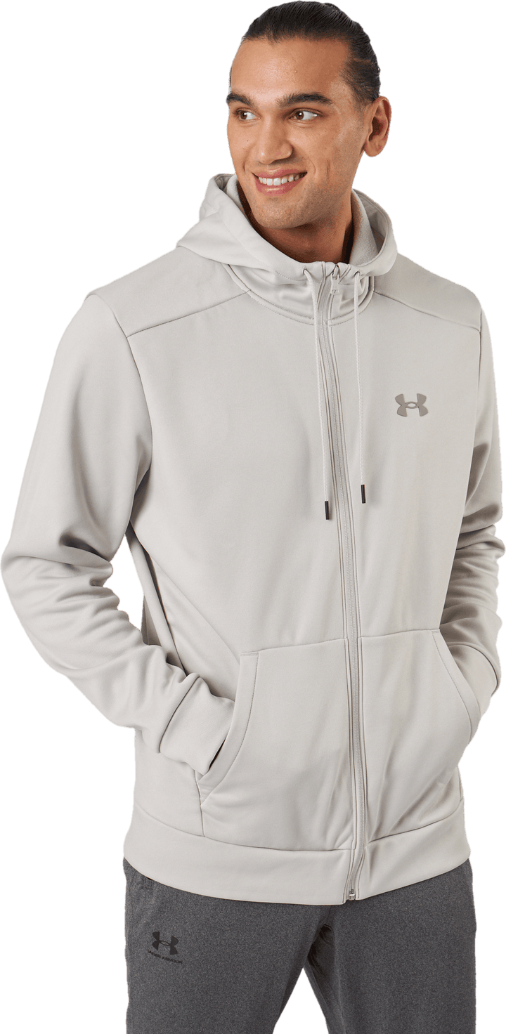 Ua Armour Fleece Fz Hoodie Ghost Gray
