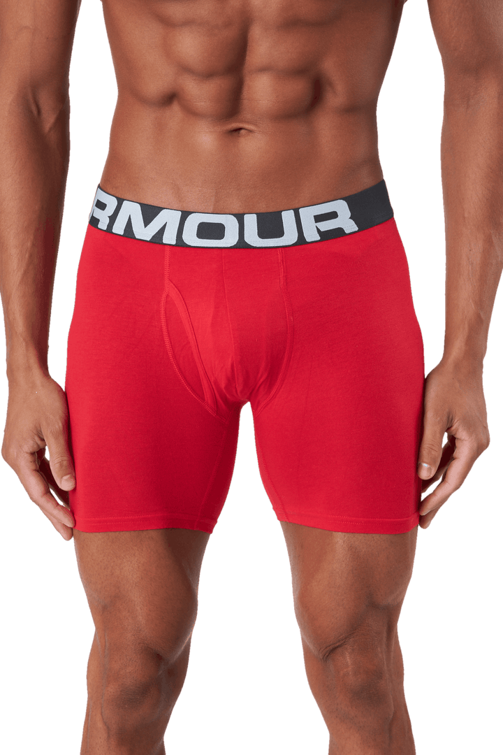 Ua Charged Cotton 6in 3 Pack Rouge