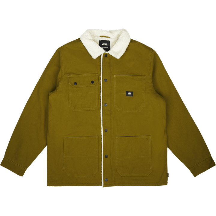 Mn Drill Chore Coat Sherpa Avocado/Antik Weiß
