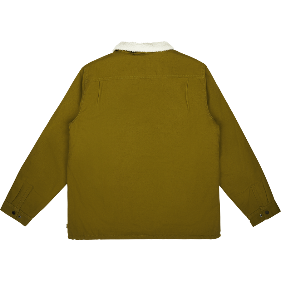 Mn Drill Chore Coat Sherpa Avocado/Antik Weiß