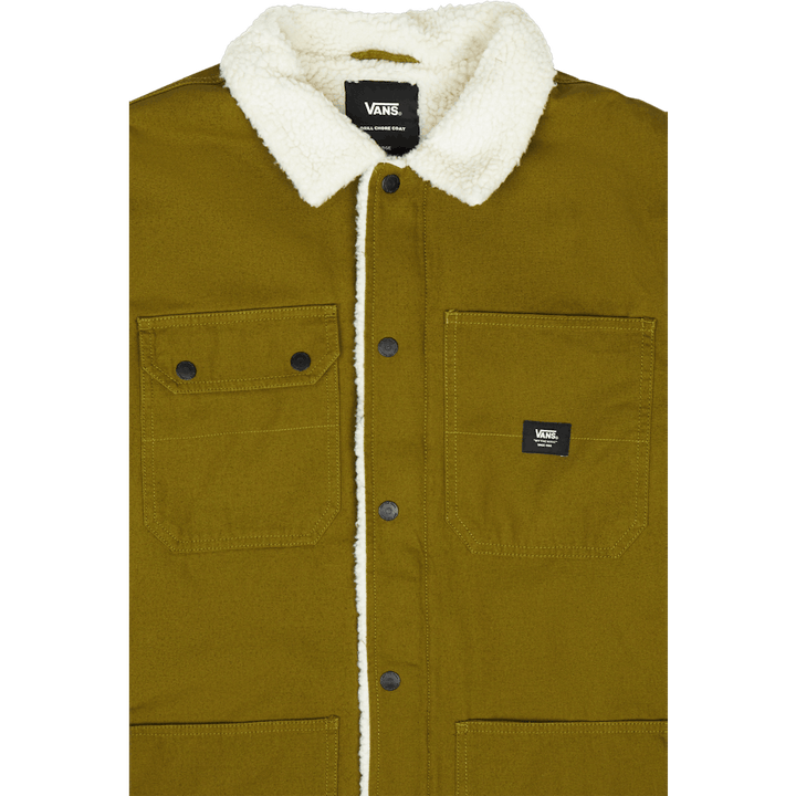 Mn Drill Chore Coat Sherpa Avocado/Antik Weiß