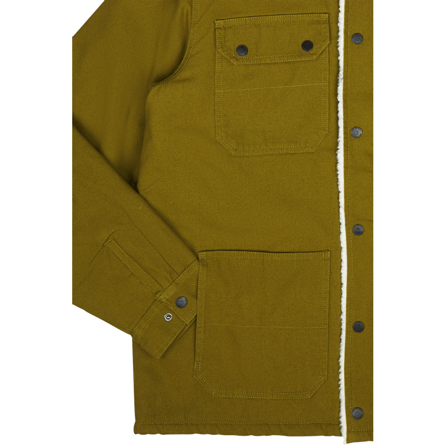 Mn Drill Chore Coat Sherpa Avocado/Antik Weiß