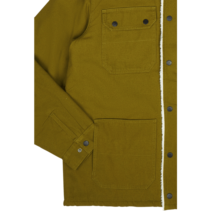 Mn Drill Chore Coat Sherpa Avocado/Antik Weiß