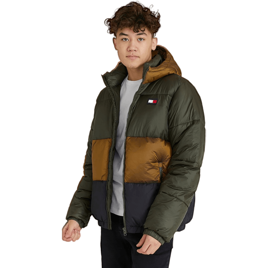 Puffer Colorblock Jacket Dark Olive/colorblock