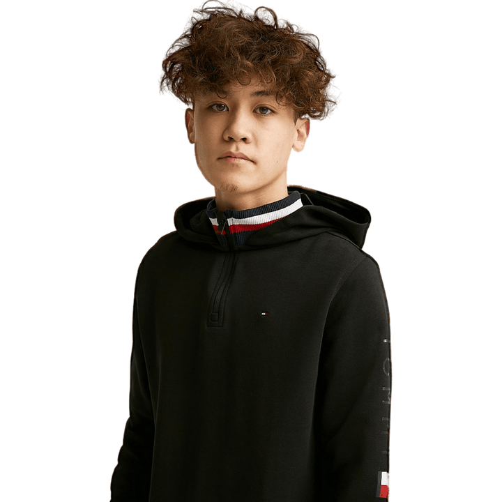 Tonal Aw Double Collar Hoodie Schwarz