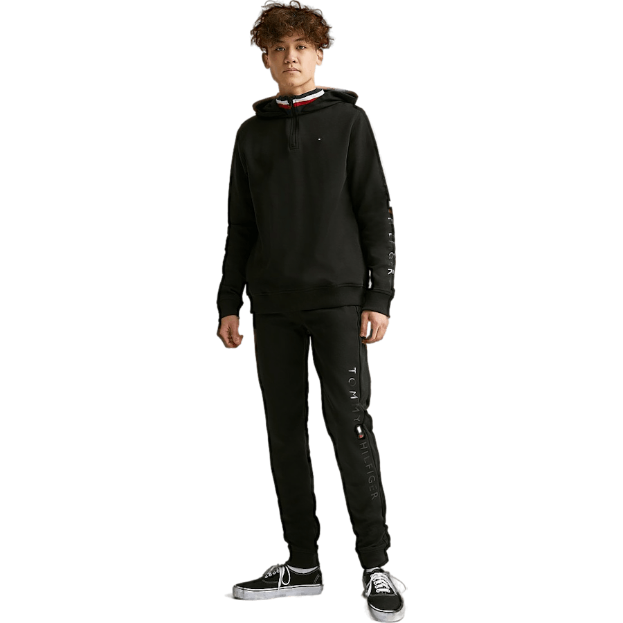 Tonal Aw Double Collar Hoodie Schwarz
