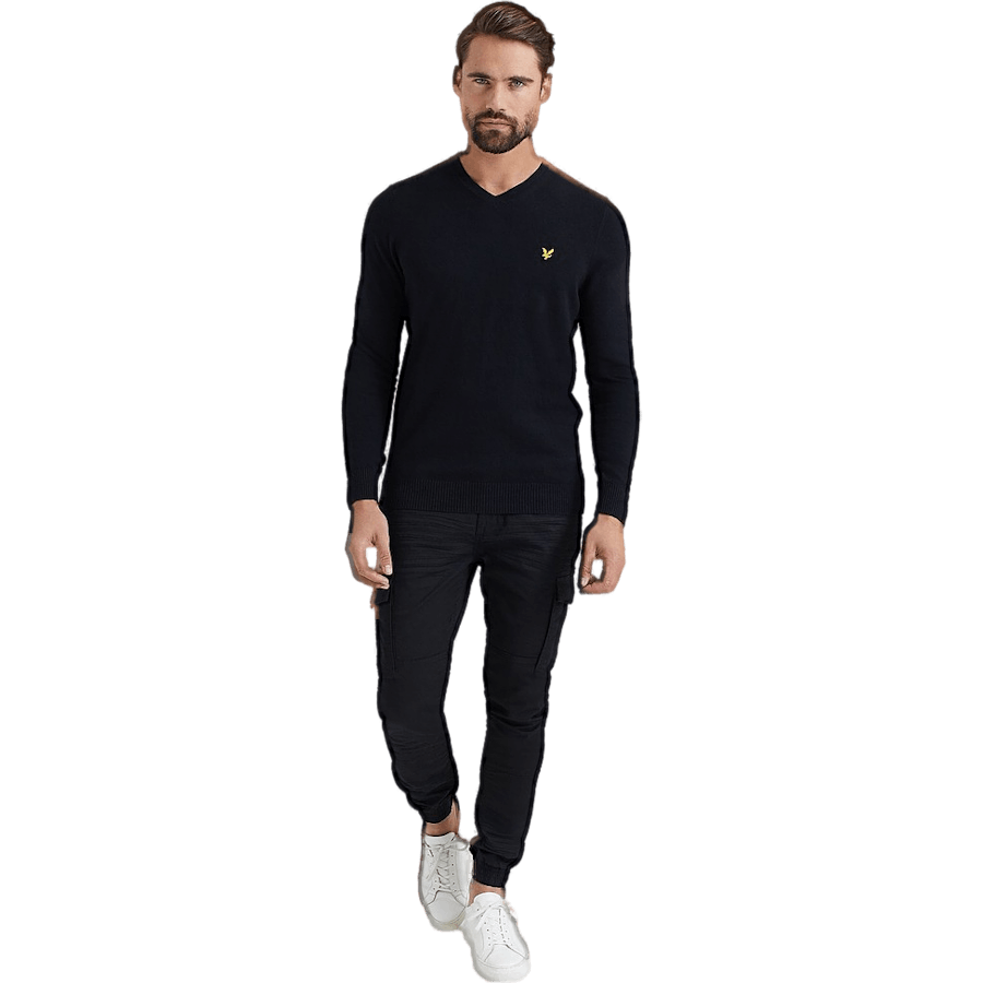 Lyle & Scott Cotton Merino V Neck Jumper Jet