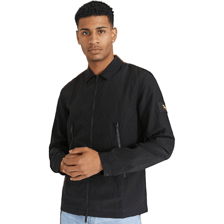 Dual Zip Overshirt Jet Black