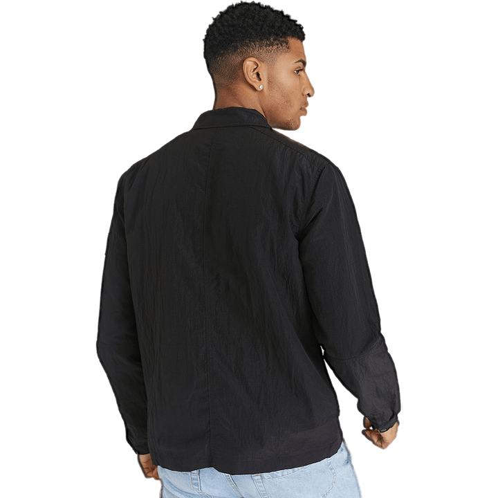 Dual Zip Overshirt Jet Black