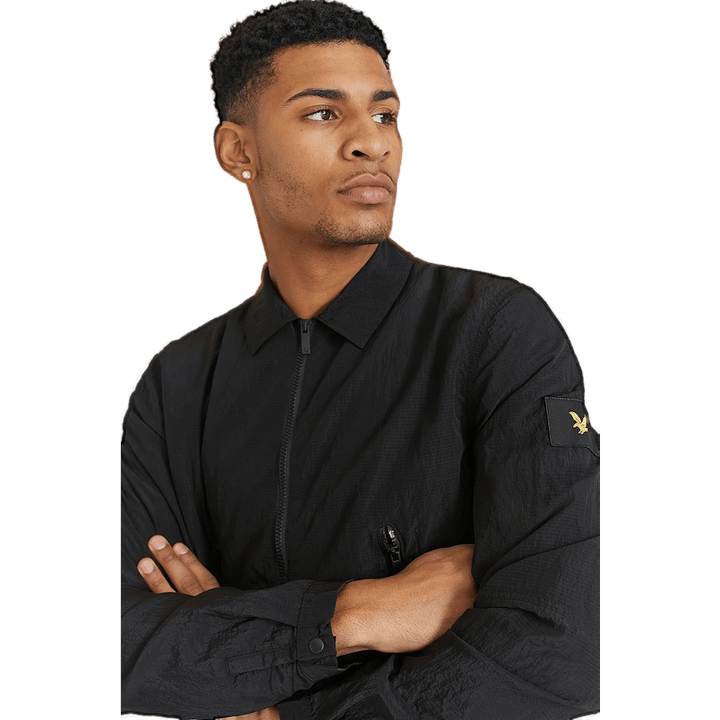 Dual Zip Overshirt Jet Black