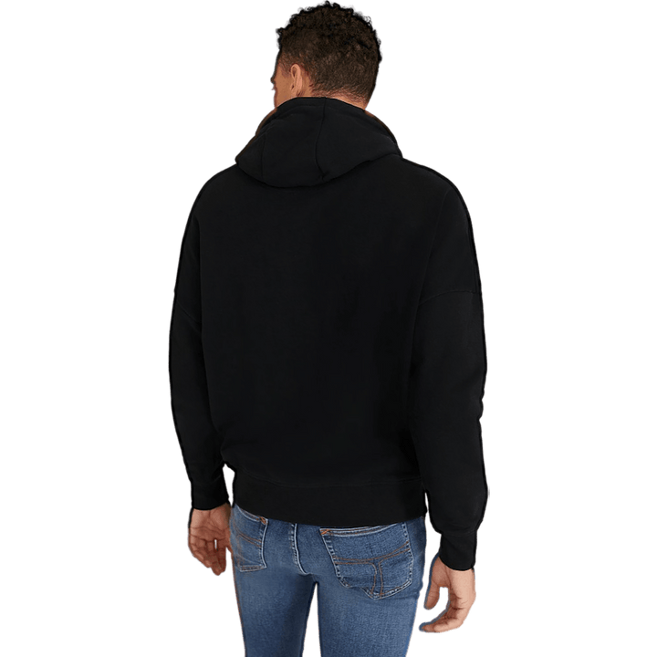 Capuche décontractée à épaules tombantes, noir et blanc