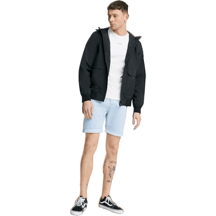 Zipped Jacket Hood Black