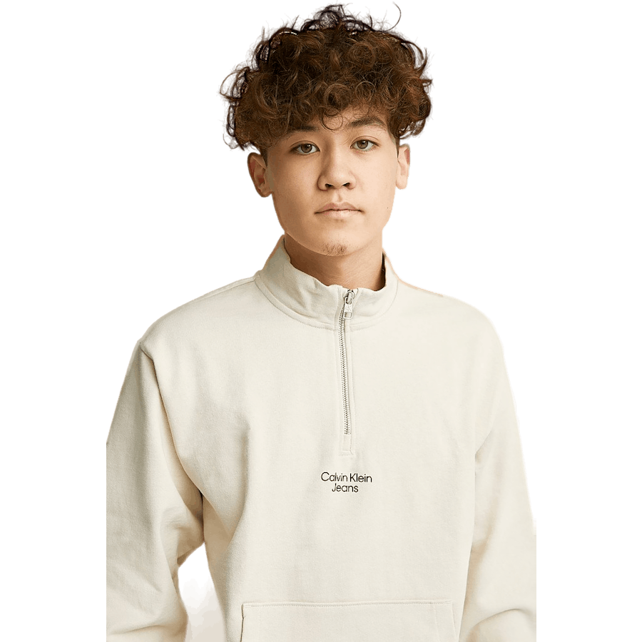 Stacked Logo Rlxd Zip-up Swtsh Acf - Eggshell
