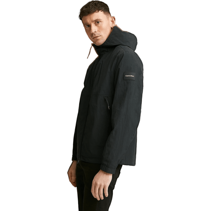 Crinkle Nylon  Blouson W. Hood Ck Black