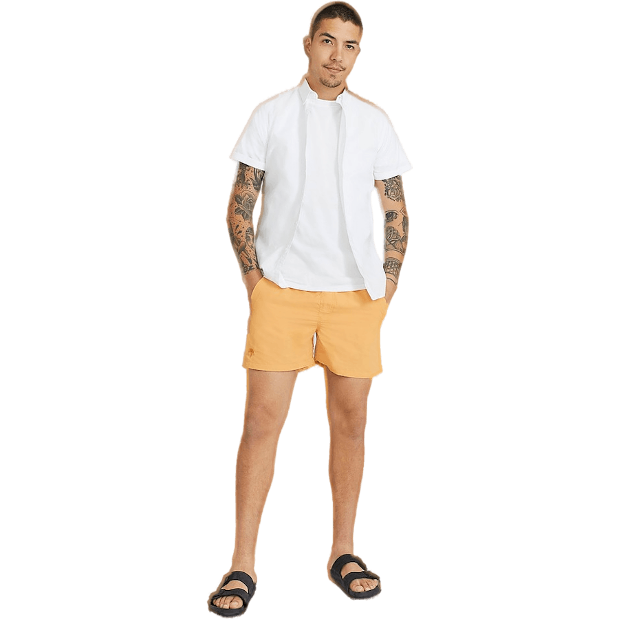 Black Flamingo Swim Shorts Orange
