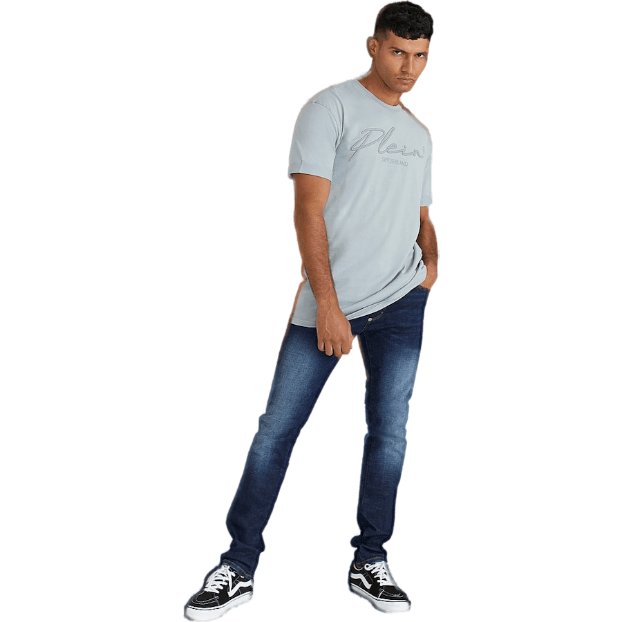 T-shirt col rond SS Signature 71 gris clair