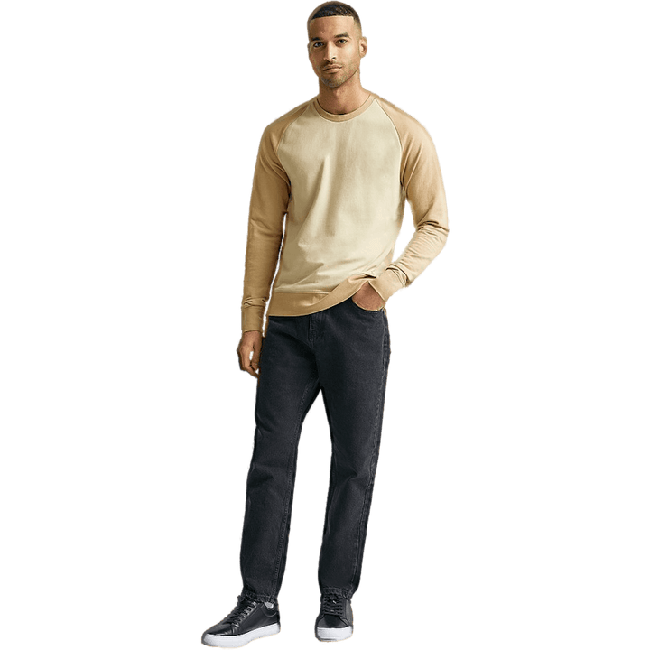 Polo Ralph Lauren L/s Crew Lounge Top 002 Khaki Color Block
