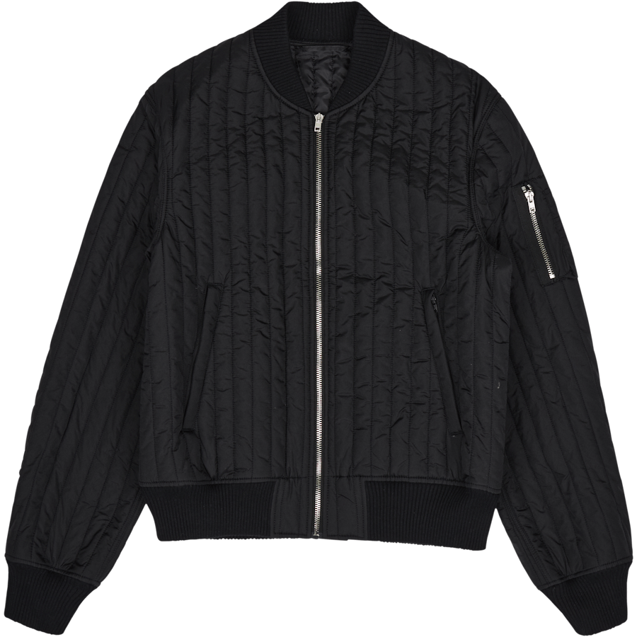 Quilted Bomber Jkt.f Black