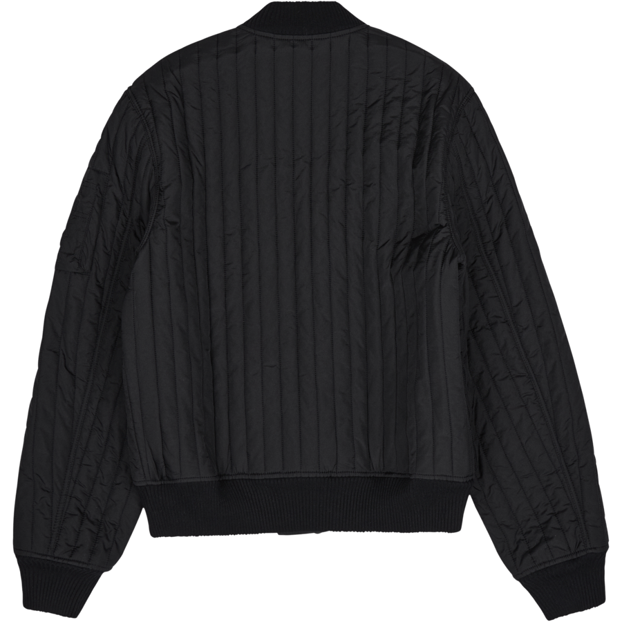 Quilted Bomber Jkt.f Black