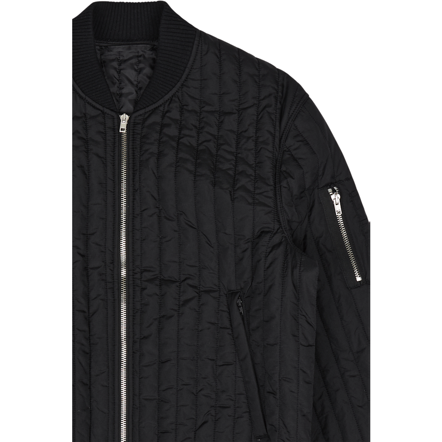 Quilted Bomber Jkt.f Black