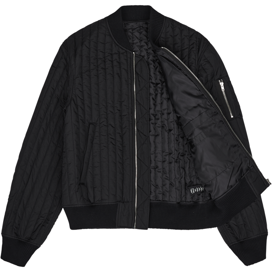 Quilted Bomber Jkt.f Black