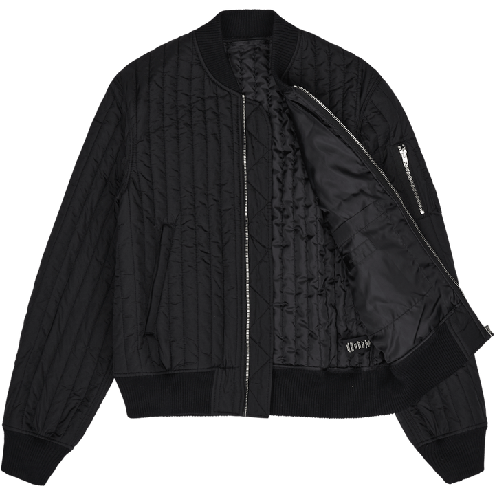 Quilted Bomber Jkt.f Black