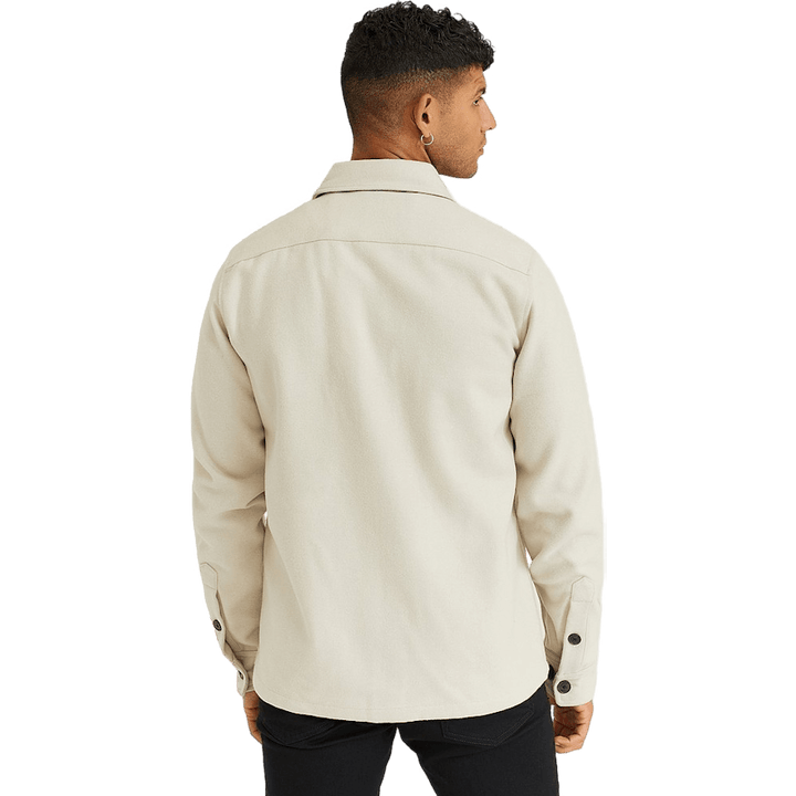 Calvin Klein Wool Shirt Jacket Bleached Stone
