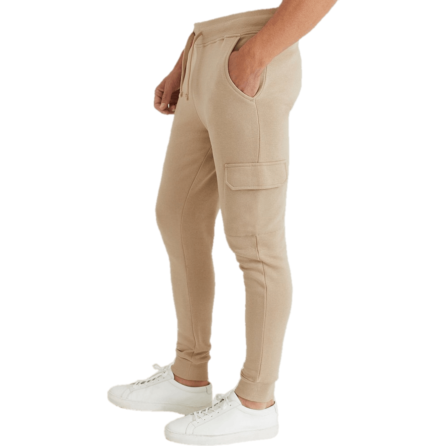 Skinny Cargo Sweatpants Greige