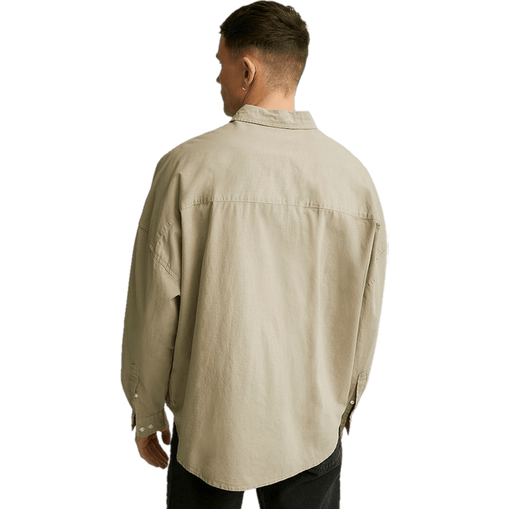 Chemise en lin, synchrone, grège