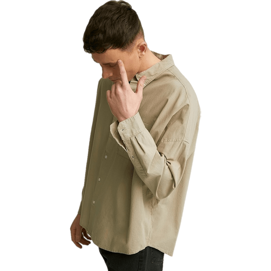 Chemise en lin, synchrone, grège