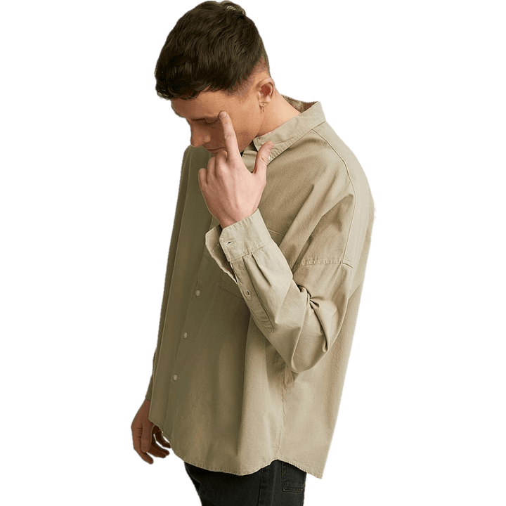 Chemise en lin, synchrone, grège