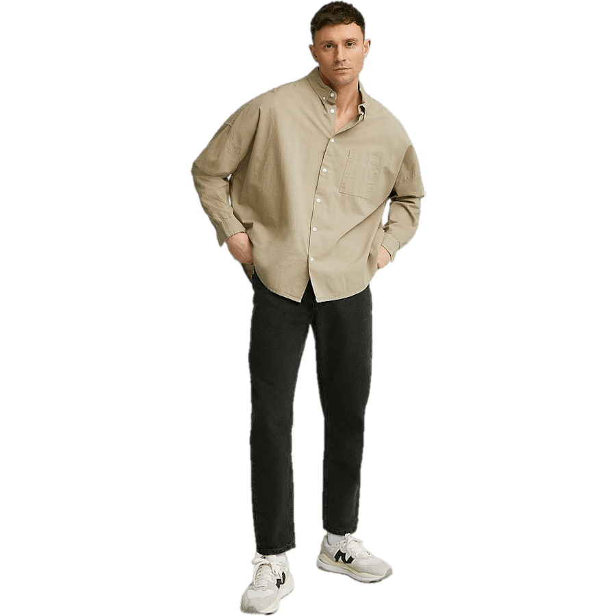 Chemise en lin, synchrone, grège